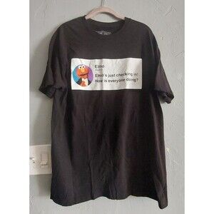 ELMO Sesame Street Women's (Size XL) Black Short Sleeve Graphic T-Shirt Top